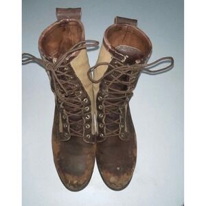 Filson Upland Boots Mens 14 D Brown Leather Canvas Vibram Gumlite Hunting 84574